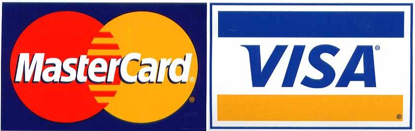Wir akzeptieren Kreditkartenzahlungen von Visa oder Mastercard