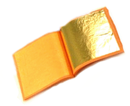 Blattgold f�r die Dekoration oder zum Essen 25 Stk. im Heft, hauchfein und gibt jedem Geb�ck die edle Note.