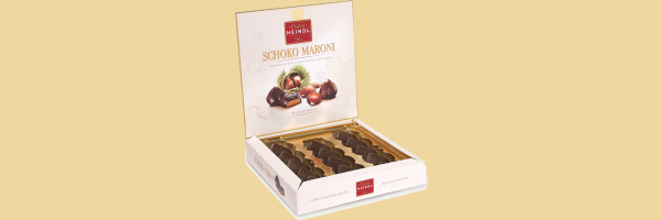verschiedene Pralinen und Trüffelpackungen