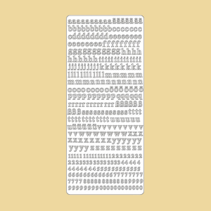 Prägefolie Kleinbuchstaben, Ziffern 0,9cm gold