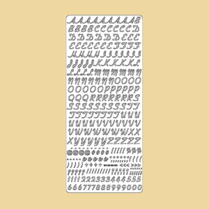 Prägefolie Großbuchstaben Kursiv silber 1,1cm