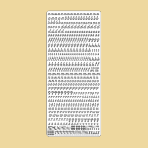 Prägefolie Kleinbuchstaben kursiv silber 0,8cm
