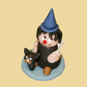 Marzipan Hexe mit Katze