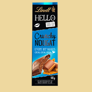 Crunchy Nougat Hello Lindt Schokolade 100g