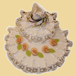 Hochzeitstorte 2 Stock mit Tauben