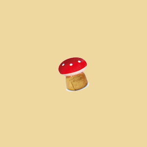 Pilz auf Nusskrokantpraline
