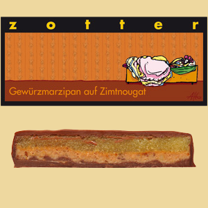 Zotter Gewürzmarzipan auf Zimtnougat