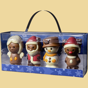 Weihnachtsfiguren 4er Set Schokolade