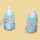 Babyflasche Taufmandeln blau mit Kärtchen nach Wunsch