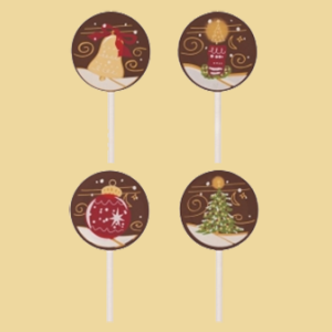 Schokolade Lolli Weihnachten 4 versch. Motive