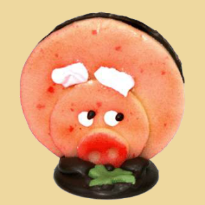 Marzipan Schweinetaler getunkt