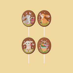 Schokolade Lolli Ostern 4 versch. Motive