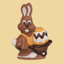 Schokoladefigur Hase mit Schubkarre