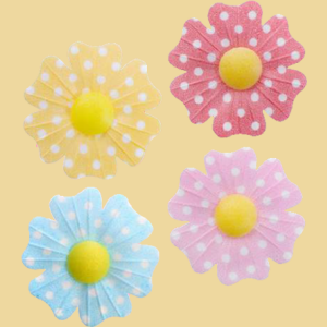 Waffel Blumen (Heckenrose) bunt gemischt 5er 4,5cm