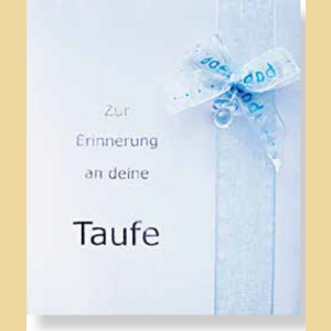 Taufbrief Zur Erinnerung an deine Taufe mit Mascherl & Schnuller blau