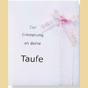Taufbrief Zur Erinnerung an deine Taufe mit Mascherl & Schnuller rosa
