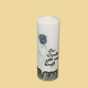 Trauerkerze Der Glaube gibt uns Kraft 30cm