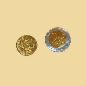 Schoko Geld 2 Euro oder 50Cent M&uuml;nze &euro;
