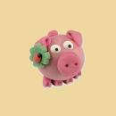 Marzipan Glücksschweinchen mit Kleeblatt 28mm