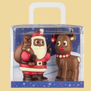 Weihnachtsmann & Rentier Schokoladefiguren