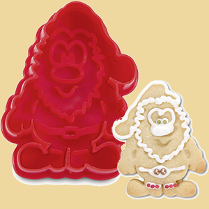 Weihnachtsmann Keksausstecher 6cm Kunststoff mit Auswerfer