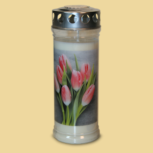 Grablicht Motivlicht 7Tg. Tulpenstrauß