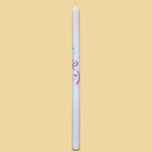 Taufkerze Kristallkreuz pink/silber