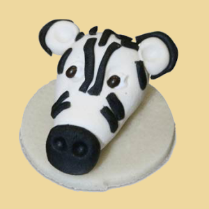 Marzipanfigur Zebrakopf