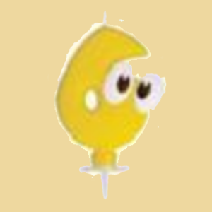 Zahlenkerze mit Augen 6