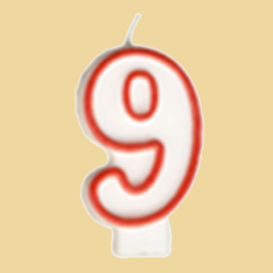 Ziffernkerze 9