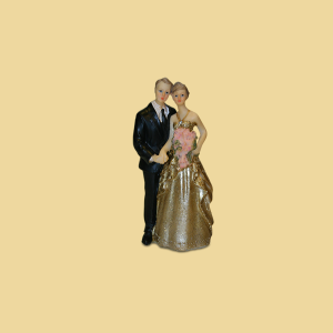 Brautpaar schwarz/gold 12,5cm