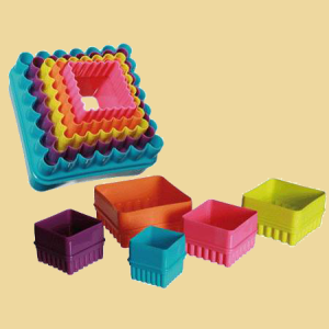 Quadrate gezackt Keksausstecher Set 5teilig