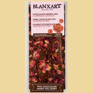 Blanxart Chocolate negro con petalos de rosa