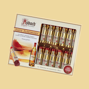 Asbach Zarte Fläschchen Packung Zartbitter mit Kruste 250g