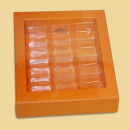 Trüffelbox Chromolux orange für 12 Trüffel