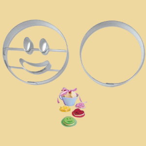 Smiley Rund Keksausstecher Set 2 teilig 5,5cm