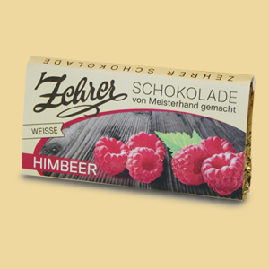 Zehrer weisse Schokolade mit Himbeerganache