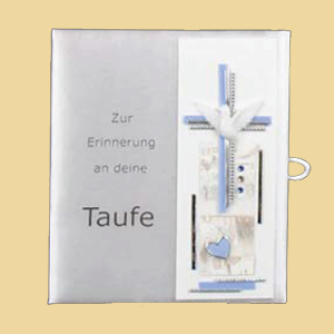 Taufbrief Zur Erinnerung an deine Taufe blau mit Taube