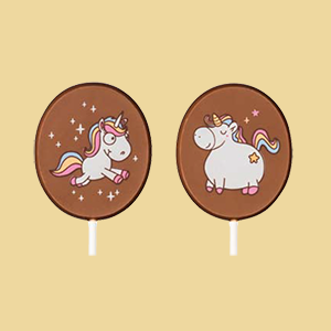 Einhorn Schoko Lolly 2 versch. Motive