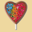 Schoko Lolly Herz bunt 35g
