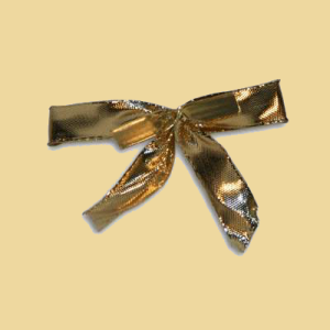 Goldene Fertigschleife mit goldenem Clip 80mm
