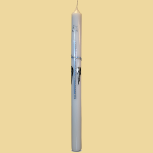 Taufkerze Engelsflügel blau/silber