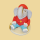 Elefant Marzipanfigur in rot/blau
