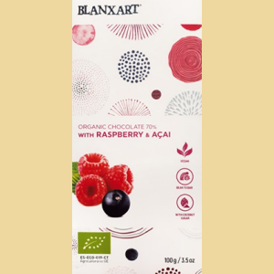 Blanxart chocolate 70 % Raspberry & Acai Bio