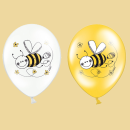 Bienen Luftballons gelb & weiss 5er Pack