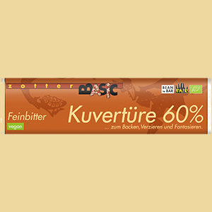 Zotter Basic Kuvertüre Feinbitter 60% vegan