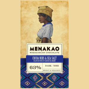 Menakao Cocoa Nibs & Madagscan Sea Salt 63% Schokolade