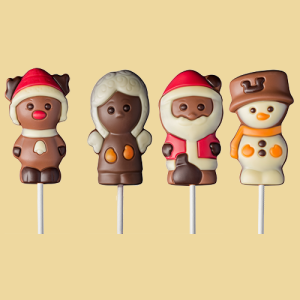 Schoko Lolli Weihnachte Weihnachtsmann, Rentier, Schneemann oder Engel