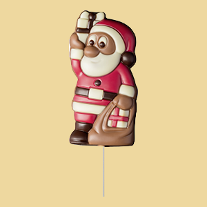 Schokolade Lolli Weihnachtsmann mit Geschenk