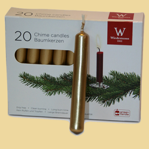 Christbaumkerzen 20 Stk. gold lackiert